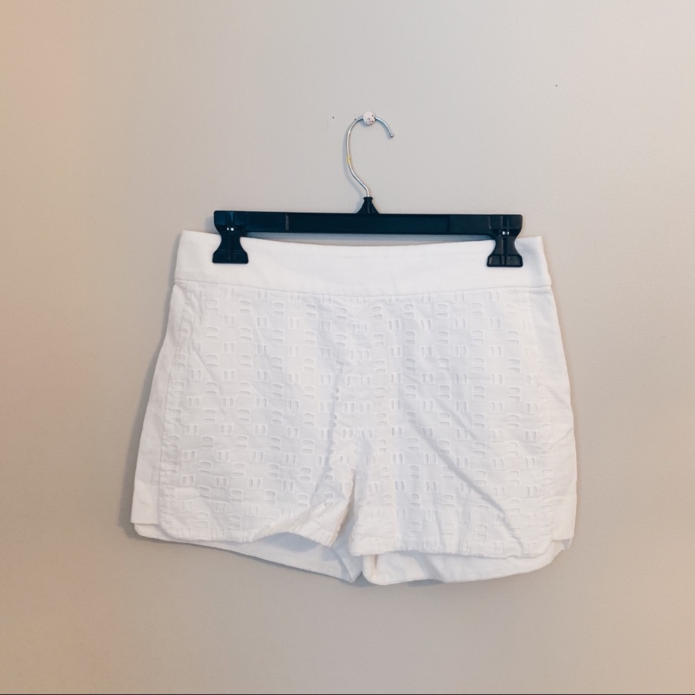 J. Crew Embroidered White Shorts Size 0